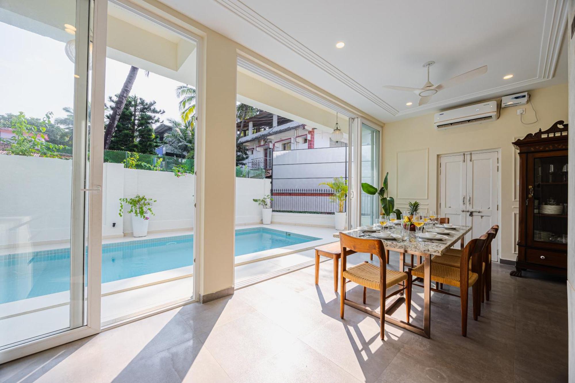 Elivaas 4 Bhk Villa Near Beach With Private Pool & Bar - Casa Boa Vida Candolim Exterior photo